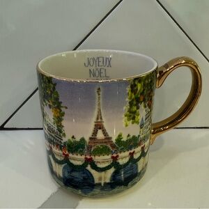 Anthropologie Paris Holiday in the City Stoneware Coffee Tea Mug Cup 2024